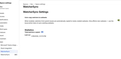 WatcherSync: Auto Copy Watchers to Subtasks for Jira — Atlassian plugin