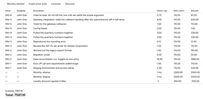 Worklog Invoices for Jira — Atlassian plugin