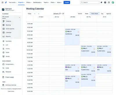 Yesan, Worklog Calendar — Atlassian plugin