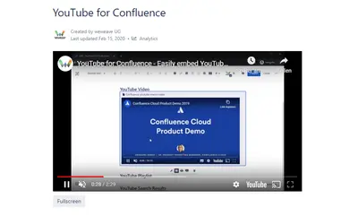 YouTube for Confluence — Atlassian plugin