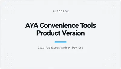 AYA Convenience Tools Product Version — Autodesk plugin