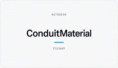 ConduitMaterial — Autodesk plugin