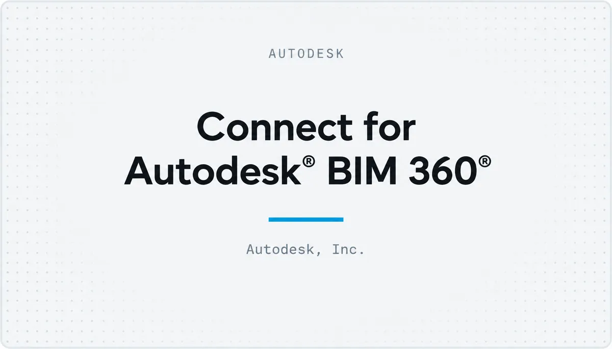 Connect for Autodesk® BIM 360® — cover image