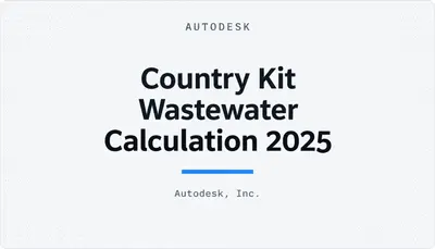 Country Kit Wastewater Calculation 2025 — Autodesk plugin