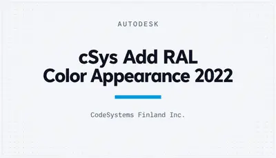 cSys Add RAL Color Appearance 2022 — Autodesk plugin
