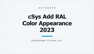 cSys Add RAL Color Appearance 2023 — Autodesk plugin