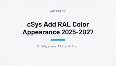 cSys Add RAL Color Appearance 2025-2027 — Autodesk plugin