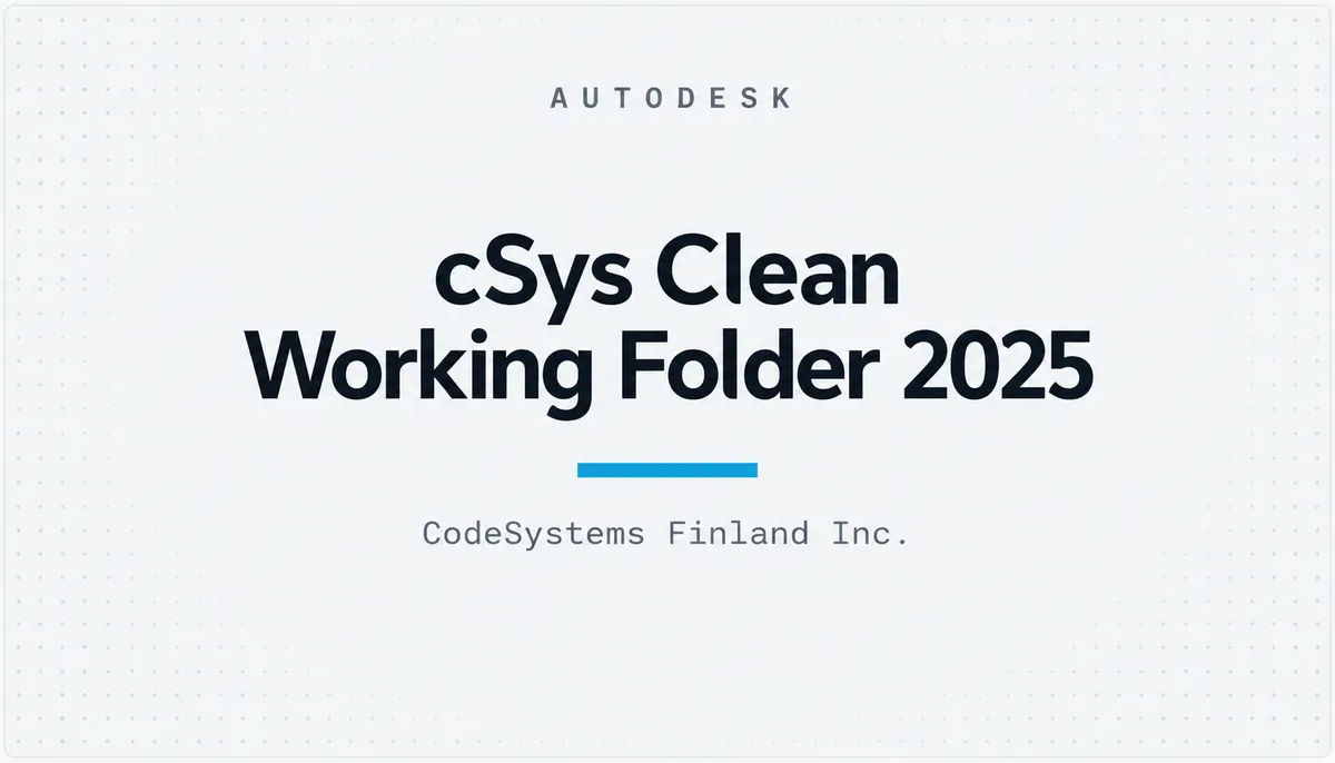 cSys Clean Working Folder 2025 — cover image