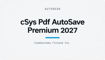 cSys Pdf AutoSave Premium 2027 — Autodesk plugin