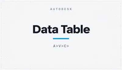 Data Table — Autodesk plugin