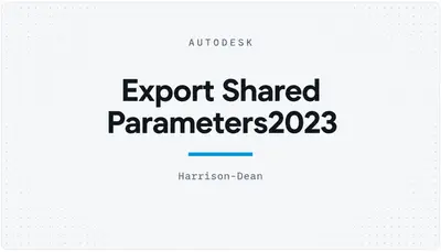 Export Shared Parameters2023 — Autodesk plugin