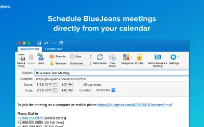 BlueJeans Meetings — Microsoft 365 plugin
