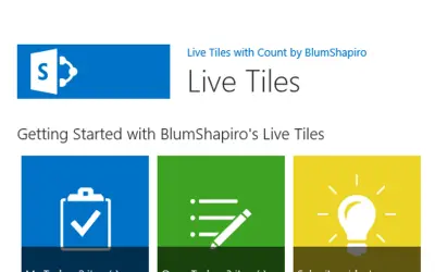 BlumShapiro Live Tiles with Count — Microsoft 365 plugin