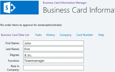 Business Card Information Manager — Microsoft 365 plugin