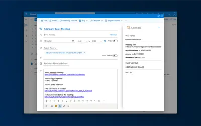 Callbridge for Outlook — Microsoft 365 plugin