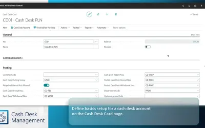 Cash Desk Management — Microsoft 365 plugin