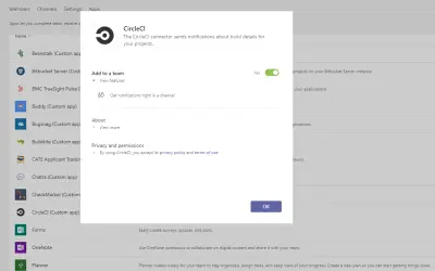 CircleCI — Microsoft 365 plugin