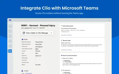 Clio for Teams — Microsoft 365 plugin