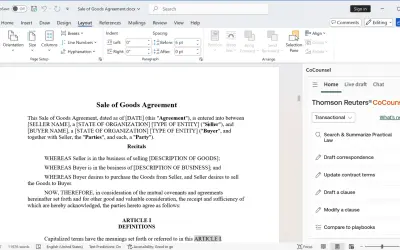 CoCounsel for Microsoft Word — Microsoft 365 plugin
