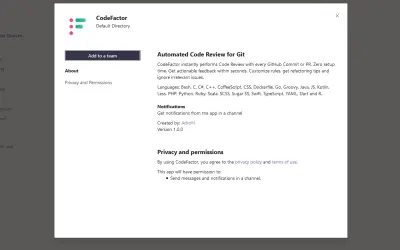 CodeFactor — Microsoft 365 plugin