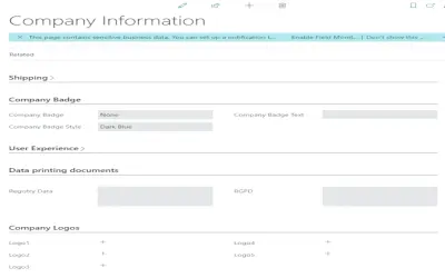 Company information and GDPR — Microsoft 365 plugin