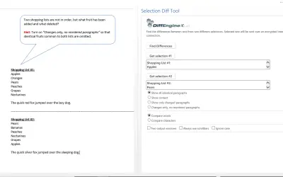 Compare Text With Selection Diff Tool — Microsoft 365 plugin