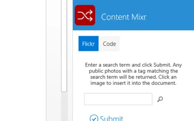 Content Mixr for Flickr & Code Formatting — Microsoft 365 plugin