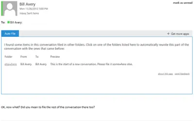 Conversation Filer — Microsoft 365 plugin