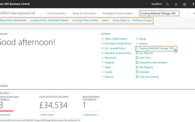 Costing Method Change 365 — Microsoft 365 plugin