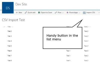 CSV Importer — Microsoft 365 plugin
