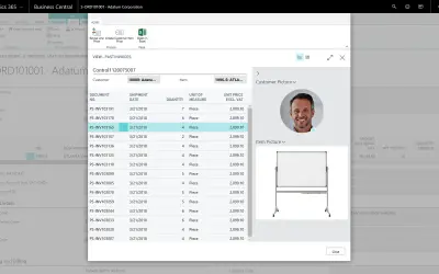 Customer Item Invoice History — Microsoft 365 plugin