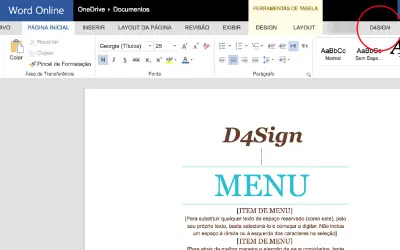 D4Sign para Word — Microsoft 365 plugin