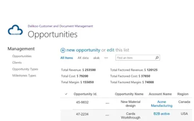 Dalikoo Customer and Document Management — Microsoft 365 plugin
