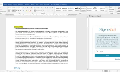 DiligenceVault for Microsoft Office — Microsoft 365 plugin