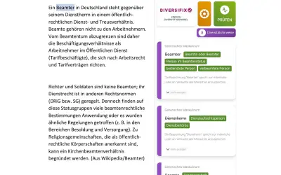 Diversifix - Inklusive Sprache — Microsoft 365 plugin