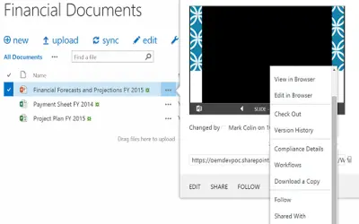 Document Version History Download App — Microsoft 365 plugin