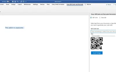 Easy QR Code and Barcode Generator — Microsoft 365 plugin