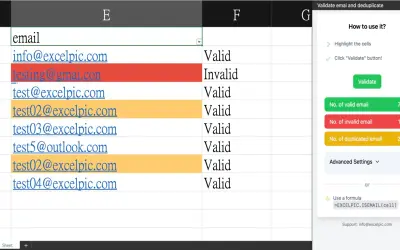 Email Validation & Deduplicate — Microsoft 365 plugin