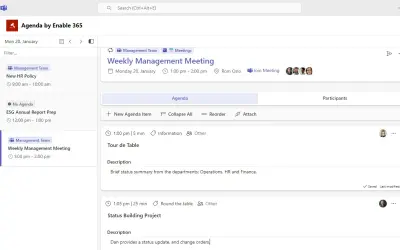 Enable 365 Agenda — Microsoft 365 plugin