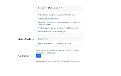 Excel to JSON — Microsoft 365 plugin