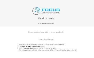 Excel To Latex — Microsoft 365 plugin