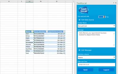 Excel to SMS — Microsoft 365 plugin