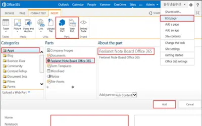 Feelanet Note Board — Microsoft 365 plugin