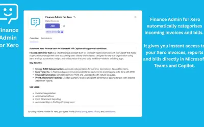 Finance Admin for Xero — Microsoft 365 plugin
