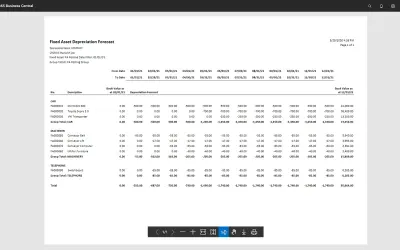 Fixed Asset Depreciation Forecast — Microsoft 365 plugin