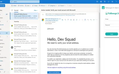 FollowupCrm — Microsoft 365 plugin
