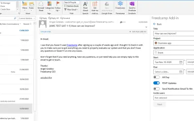 Freedcamp for Outlook — Microsoft 365 plugin