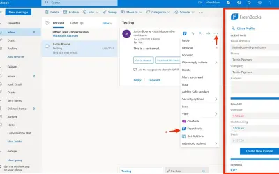 FreshBooks for Outlook — Microsoft 365 plugin