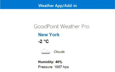 GoodPoint Weather Lite — Microsoft 365 plugin