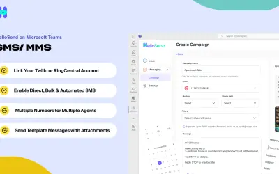 HelloSend SMS & WhatsApp — Microsoft 365 plugin